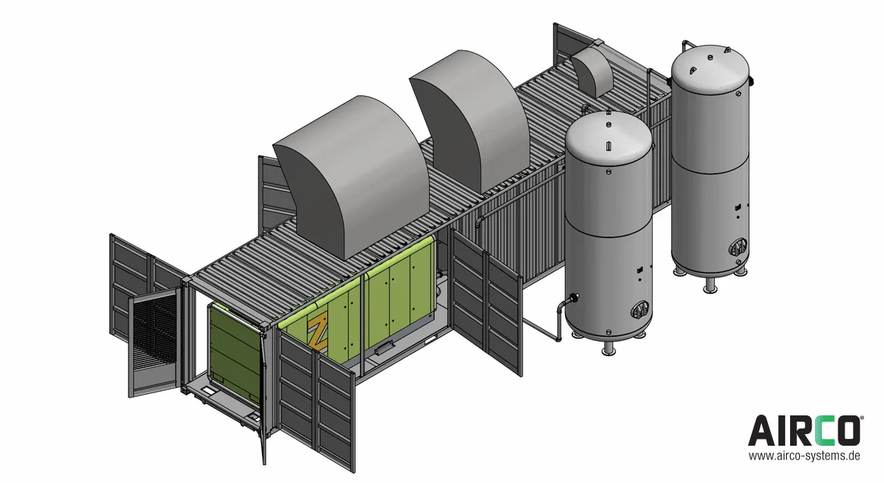 Stickstoffgenerator Container mit Planung - SSA Vorderansicht